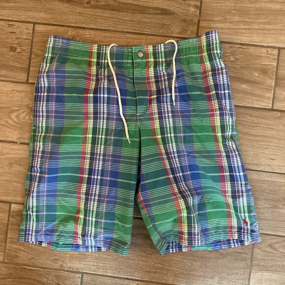 Polo Ralph Lauren Shorts Mens Large Multicolor Draw String Swim Wear Trunks - Picture 1 of 7